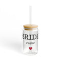 Bride Crew Glass Can Tumbler — 16oz Straw & Bamboo Lid