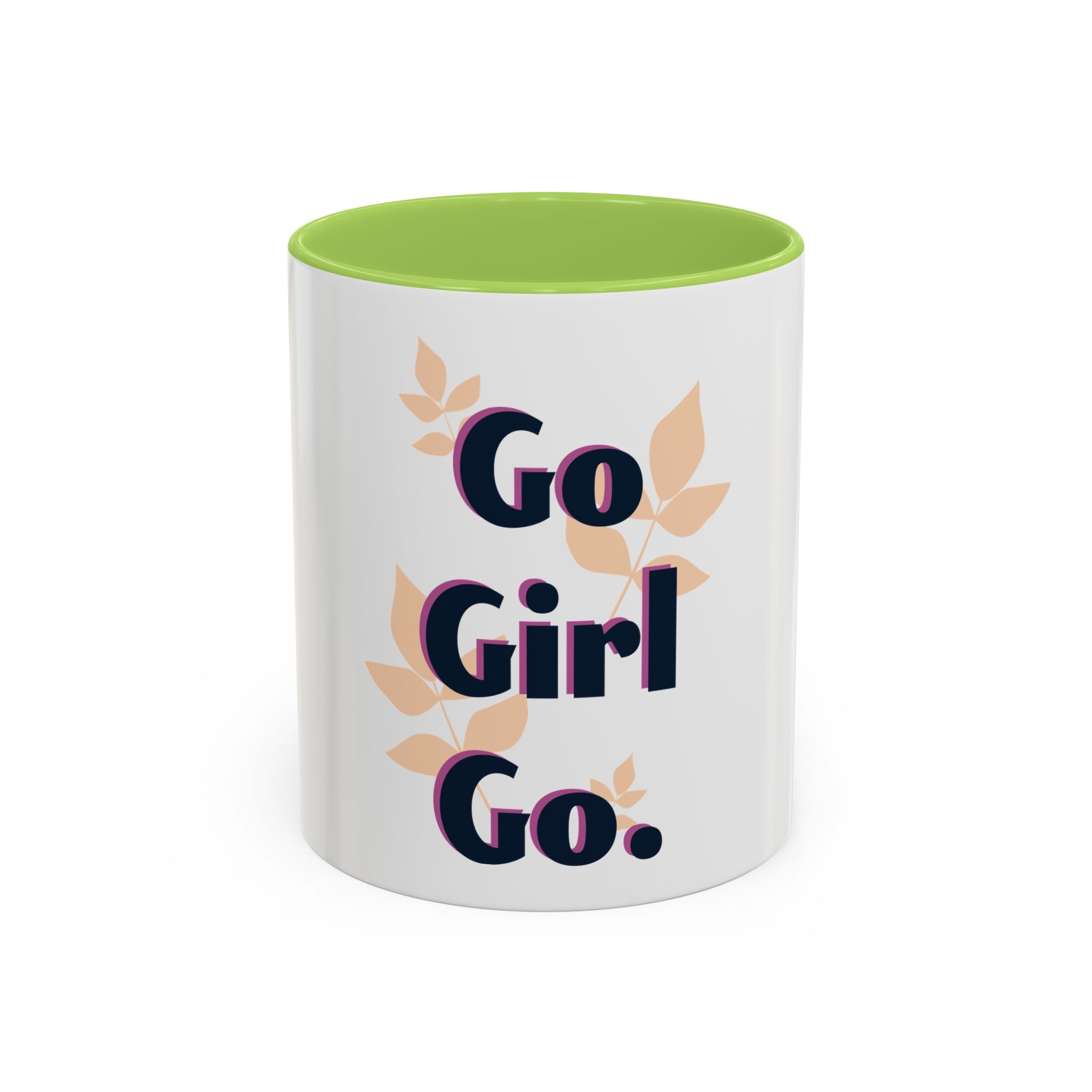 Inspirational Coffee Mug - "Go Girl Go." Feminine Motivational Accent Mug