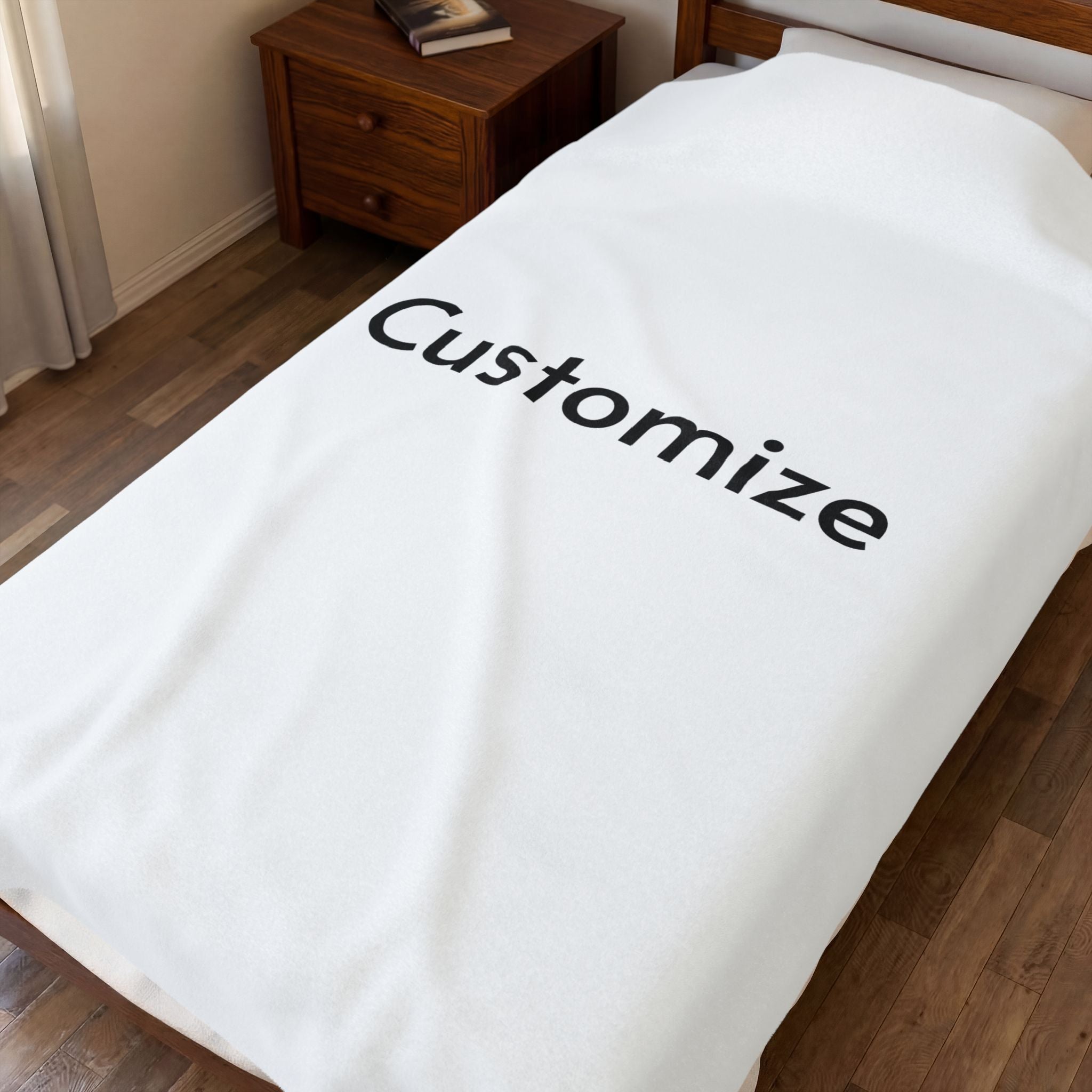 Custom Velveteen Plush Blanket — Personalized Soft Throw for Cozy Gifts