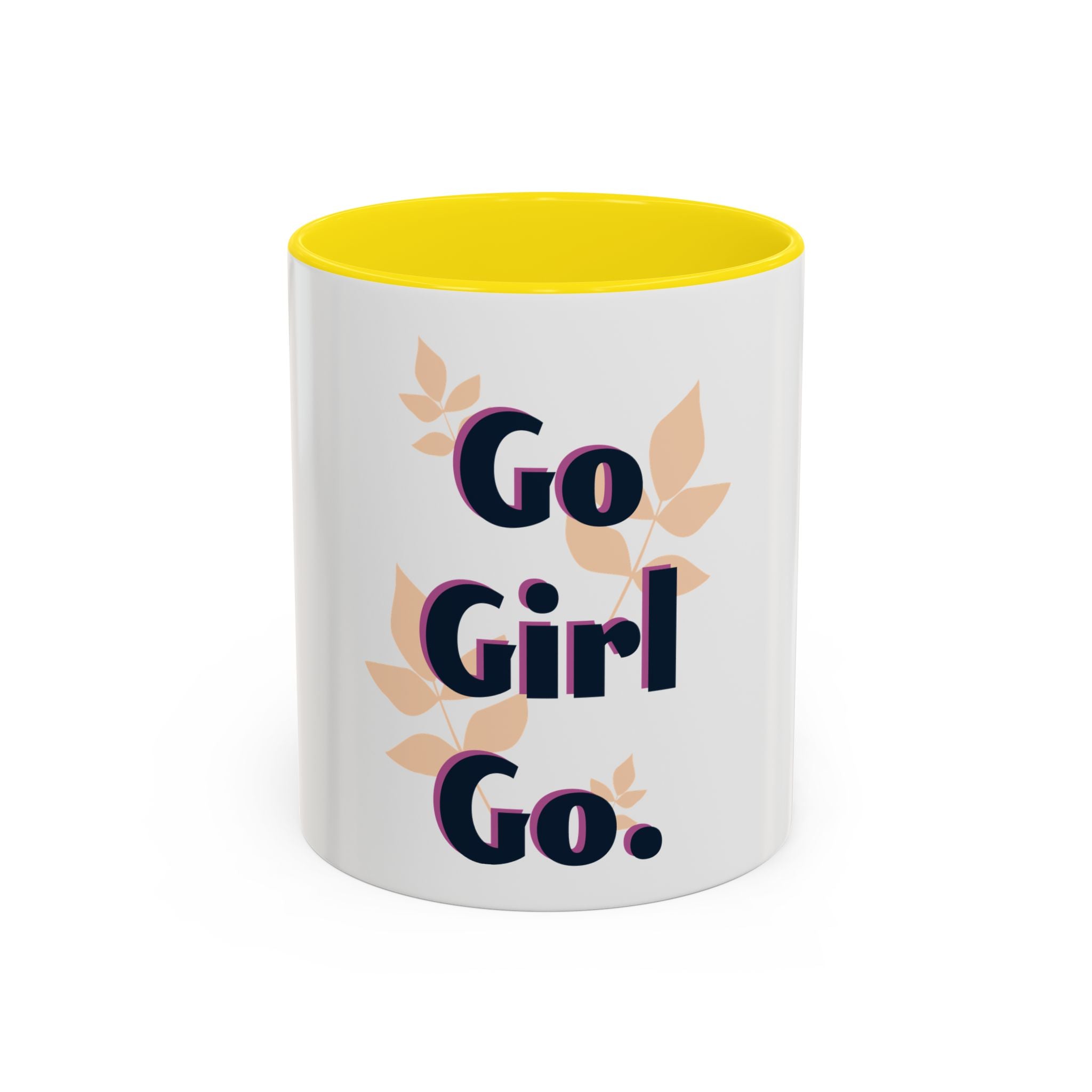 Inspirational Coffee Mug - "Go Girl Go." Feminine Motivational Accent Mug