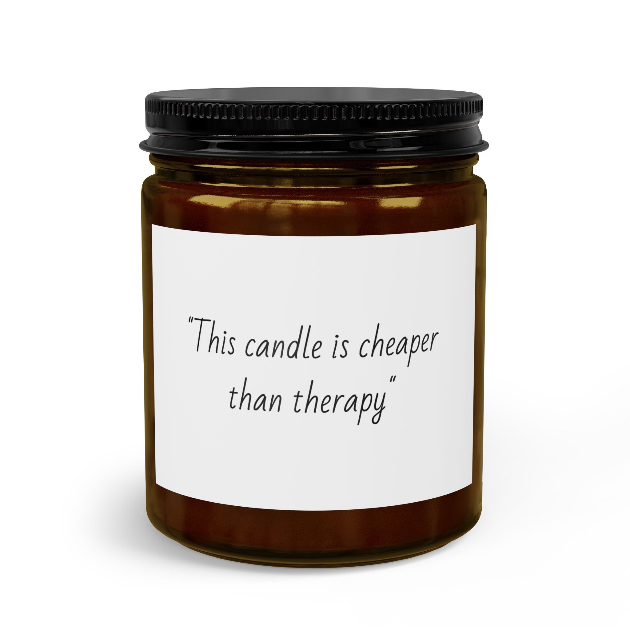 "This candle is cheaper than therapy" Jar Candle Gift Set with Matches & Wick Trimmer