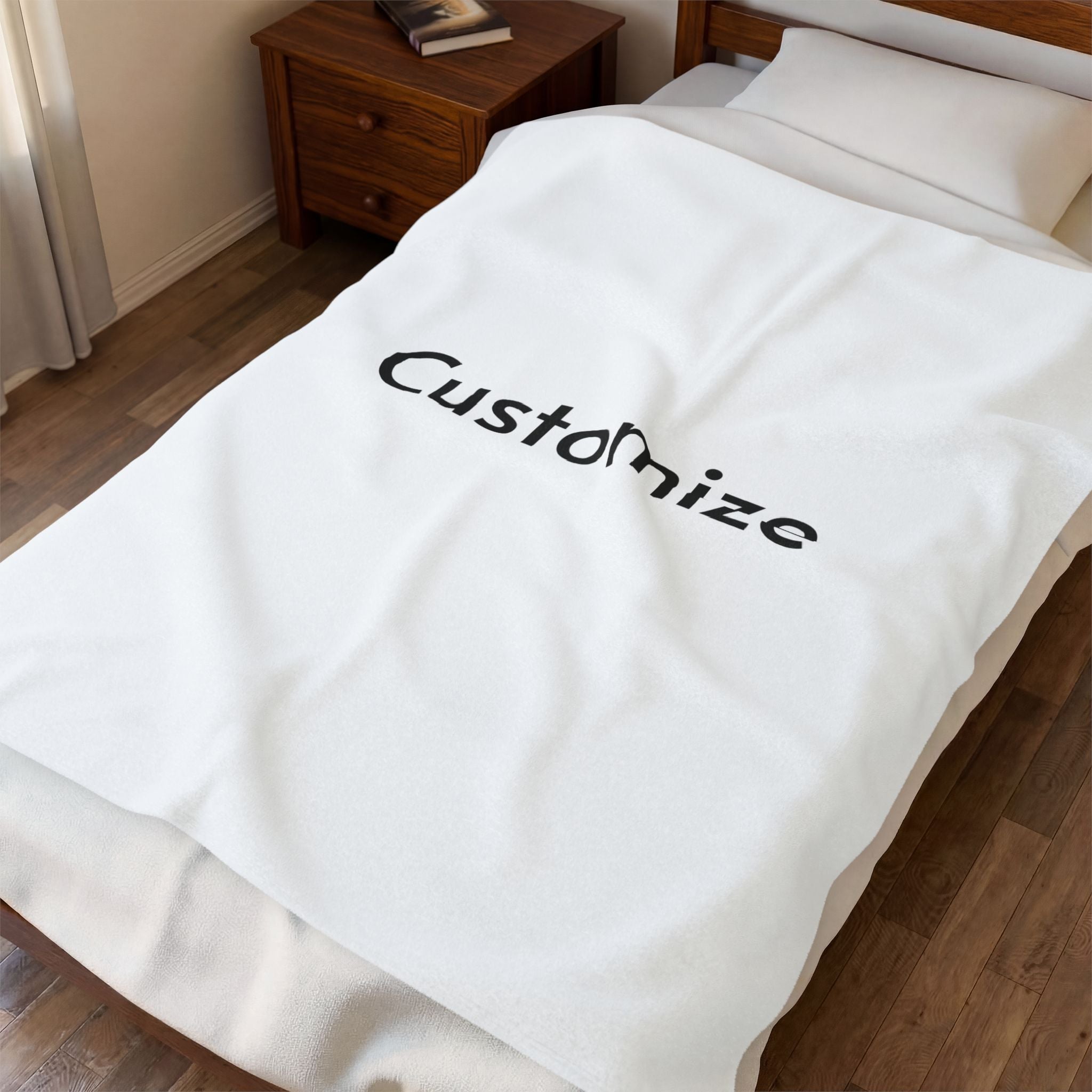 Custom Velveteen Plush Blanket — Personalized Soft Throw for Cozy Gifts