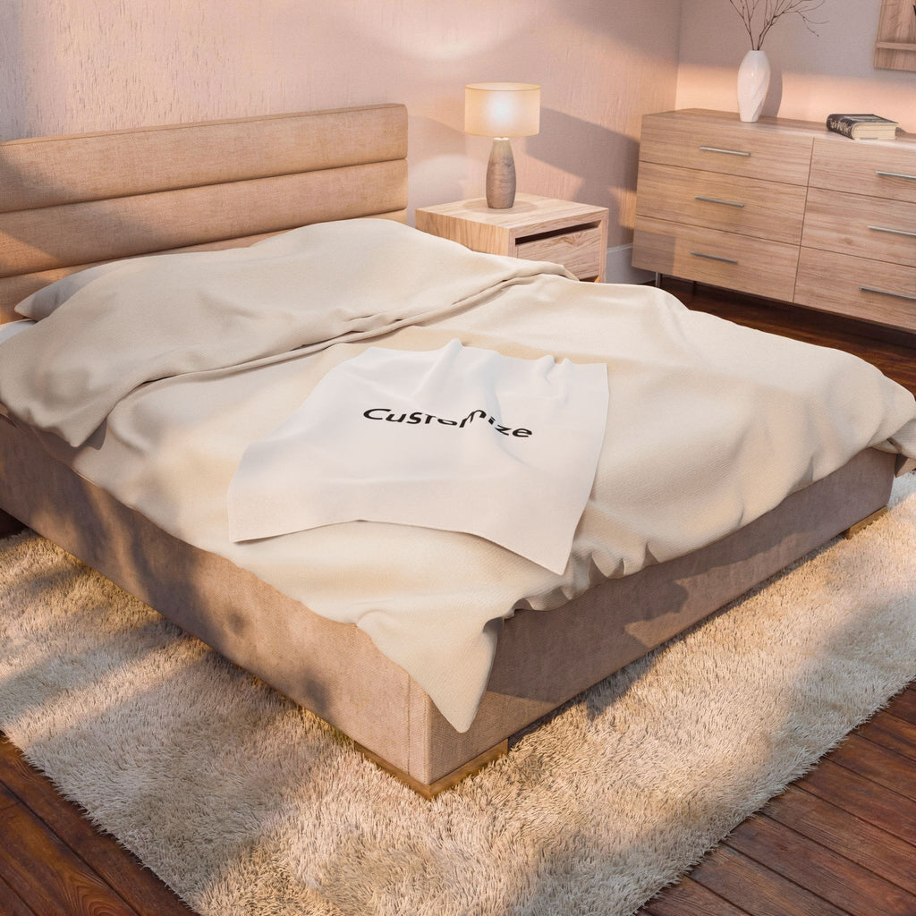 Custom Velveteen Plush Blanket — Personalized Soft Throw for Cozy Gifts