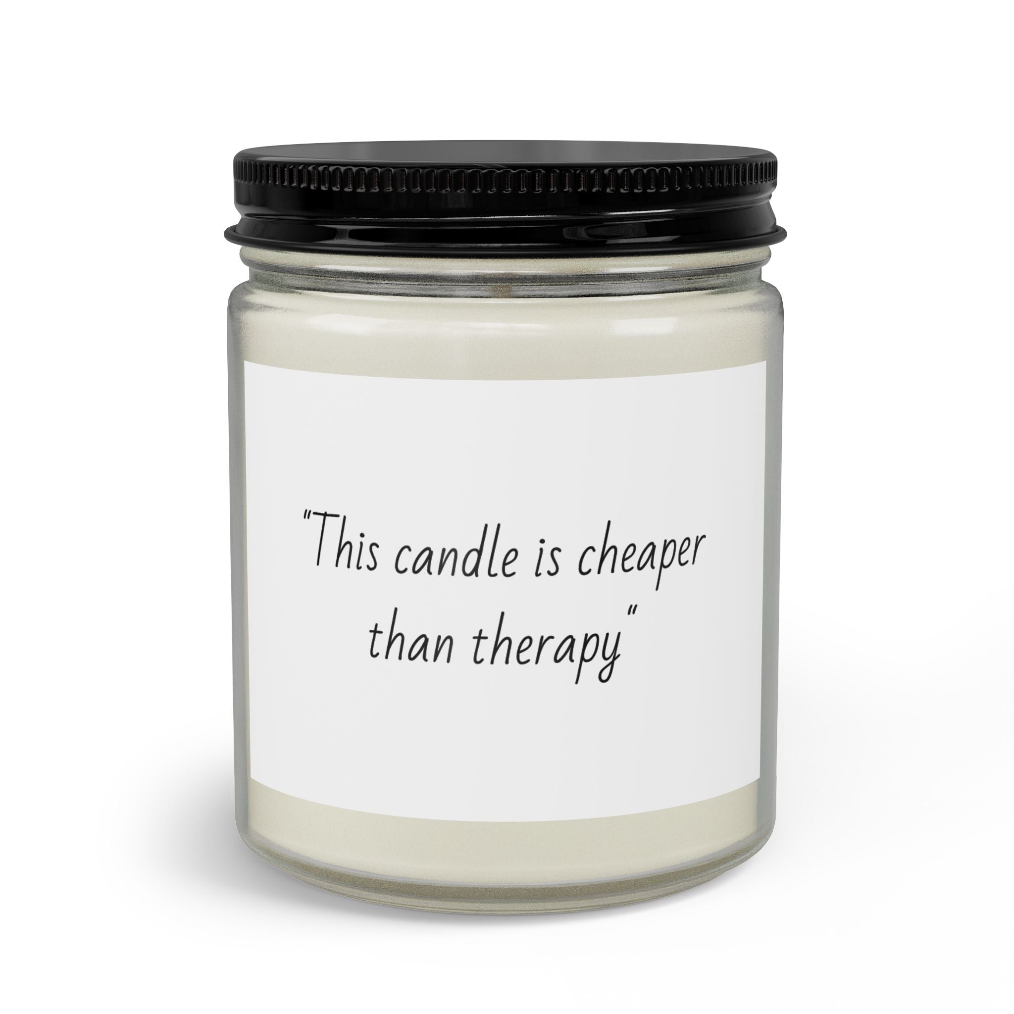 "This candle is cheaper than therapy" Jar Candle Gift Set with Matches & Wick Trimmer