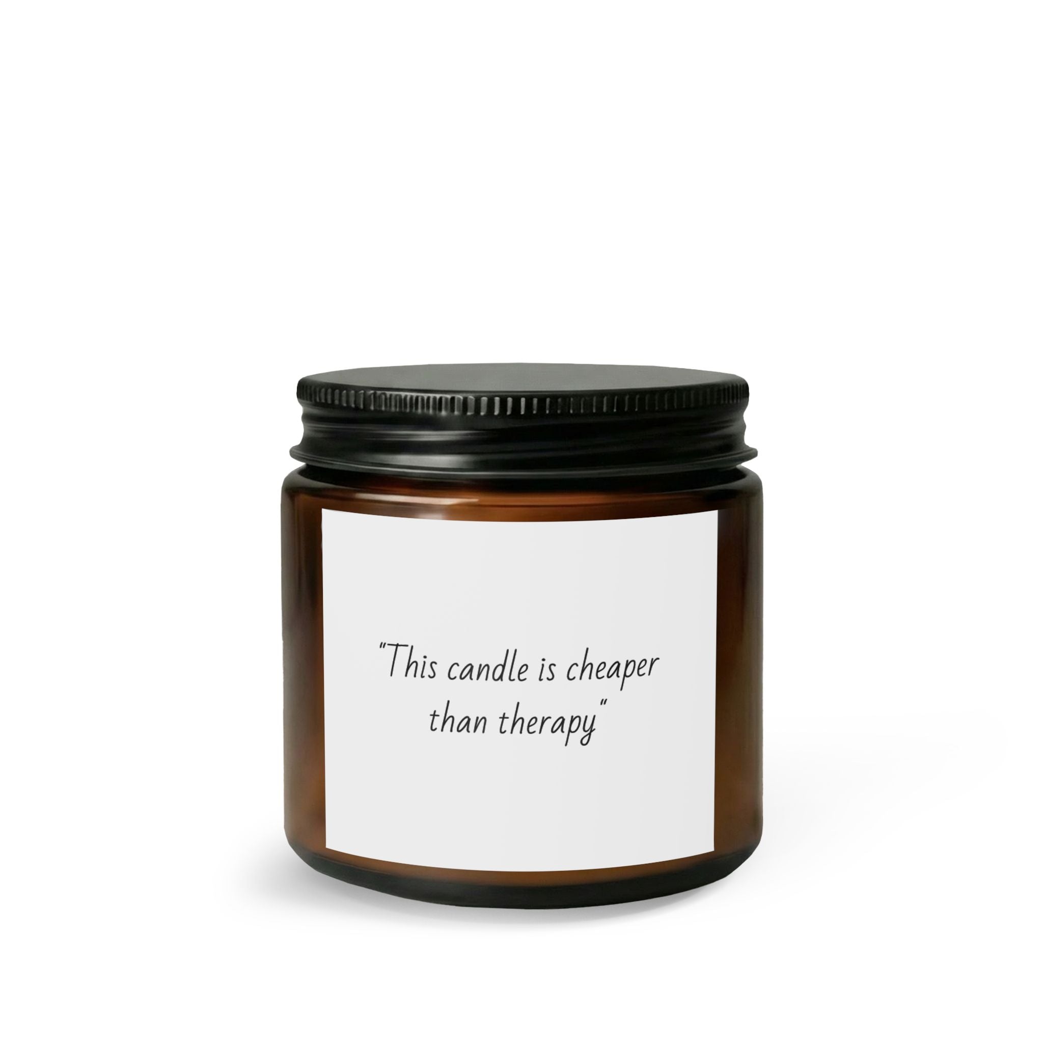 "This candle is cheaper than therapy" Jar Candle Gift Set with Matches & Wick Trimmer