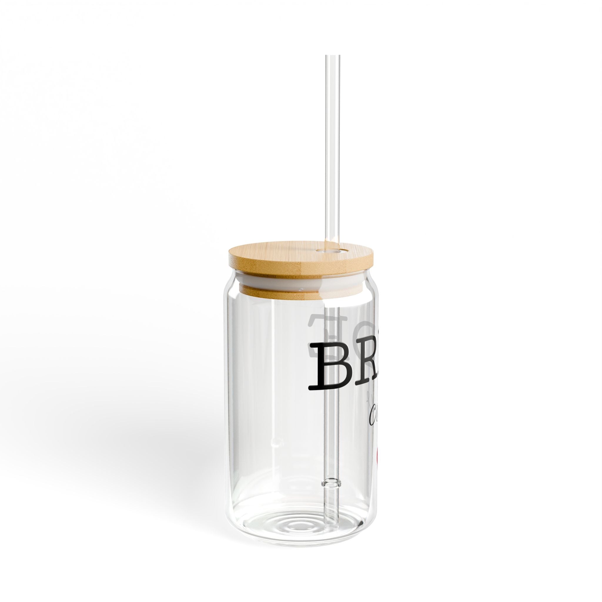 Bride Crew Glass Can Tumbler — 16oz Straw & Bamboo Lid